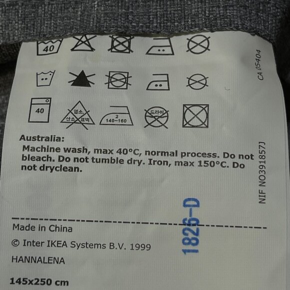 2 Ikea Hannalena Curtain Panels Grey 57" X 98.5" Polyester Drapery Window Coveri - Picture 6 of 7